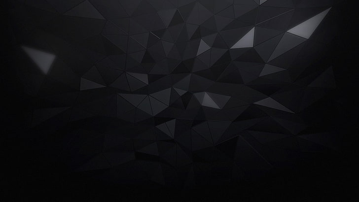 треугольник, абстрактный, черный, минимализм, HD обои