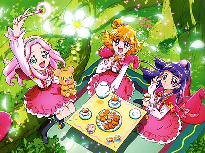 Аниме, Pretty Cure !, Асахина Мирай, Ха-тян (Pretty Cure!), Изаёи Рико, HD обои HD wallpaper