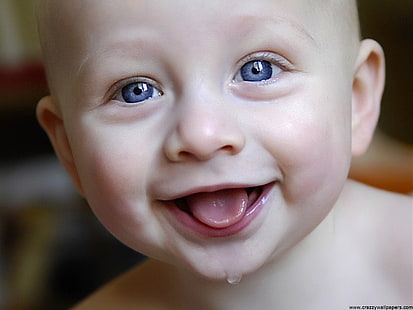Bebê fofo e sorridente, rosto do bebê, fofo, bebê, sorrindo, HD papel de parede HD wallpaper