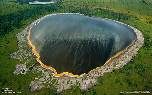 schwarzer und brauner Holztisch, See, Natur, Landschaft, National Geographic, Afrika, HD-Hintergrundbild HD wallpaper