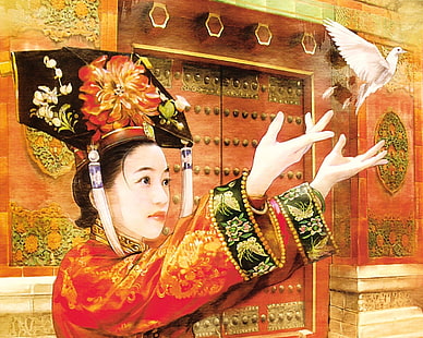 A beleza chinesa antiga HD, artística, beleza, chinês, antiga, HD papel de parede HD wallpaper