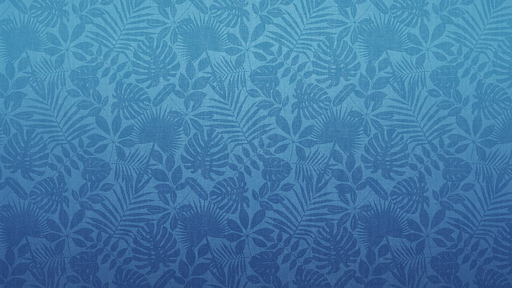 blue and white floral wallpaper, blue, HD wallpaper