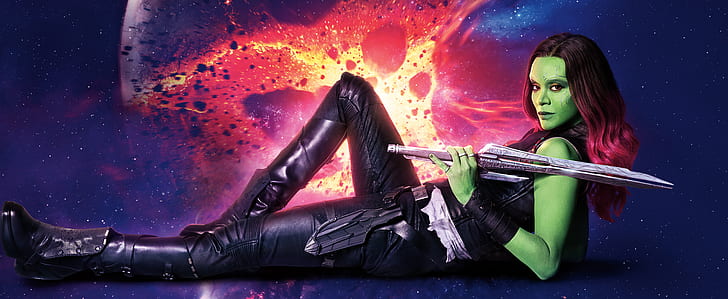 4K, Guardianes de la Galaxia Vol 2, Zoe Saldana, Gamora, 8K, Fondo de pantalla HD