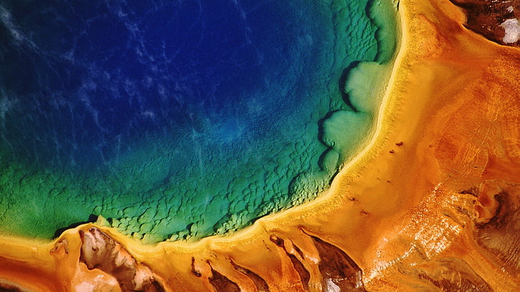 body of water photo, nature, Yellowstone National Park, HD wallpaper