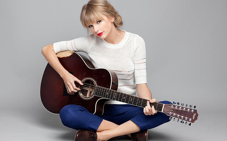 Taylor Swift, Taylor Swift, cantante, celebrità, chitarra, Sfondo HD