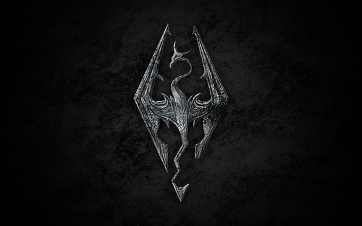 wallpaper digital grey dragon, The Elder Scrolls V: Skyrim, video games, Wallpaper HD