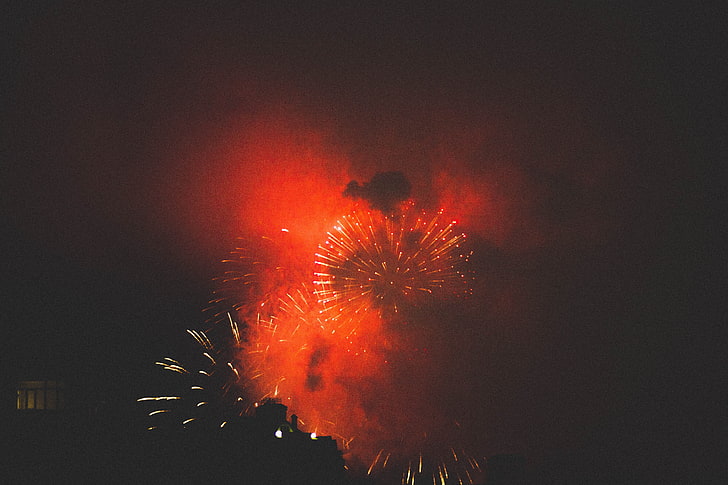 fireworks displays, salute, holiday, fireworks, HD wallpaper