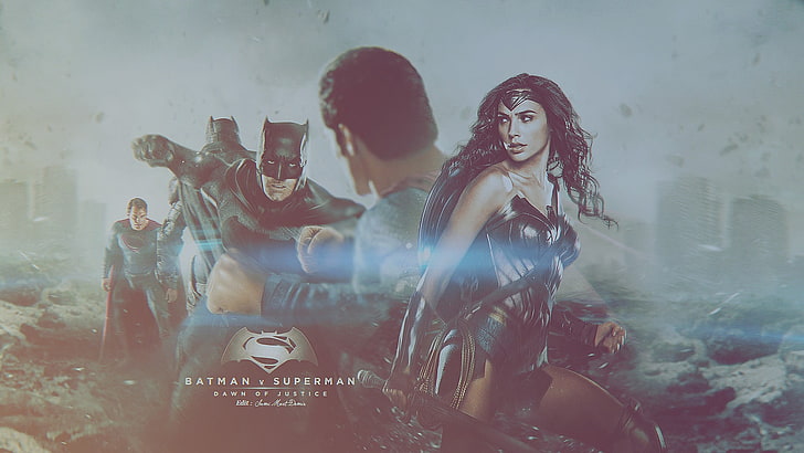 Батман срещу Супермен: Зората на справедливостта, Бен Афлек, Гал Гадот, Хенри Кавил, Чудо-жена, Батман, Супермен, HD тапет
