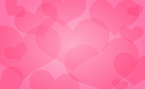 愛は空中で、ピンクのハートのイラスト、愛、休日/バレンタインデー、ピンク、バレンタインの日、愛は空中で、ピンクのハート、 HDデスクトップの壁紙 HD wallpaper
