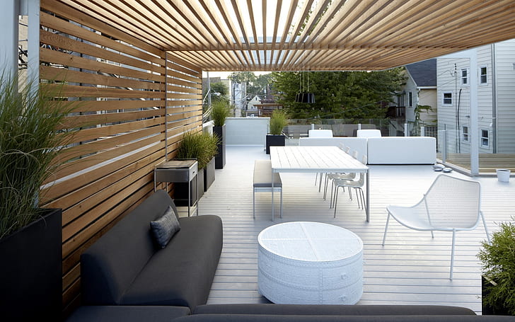 Muebles de terraza modernos, terraza, diseño de muebles, diseño, Fondo de pantalla HD