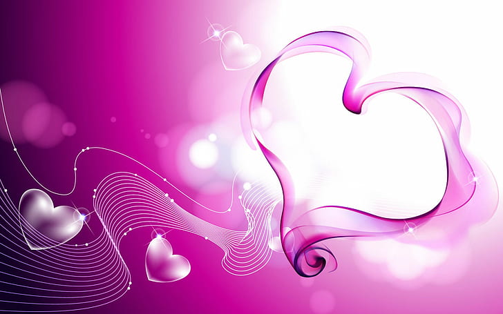 Pink Love Hearts Dym, miłość, różowy, dym, serduszka, Tapety HD
