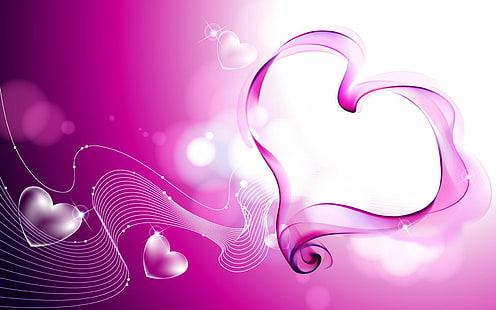 Pink Love Hearts Smoke, love, pink, smoke, hearts, Wallpaper HD HD wallpaper
