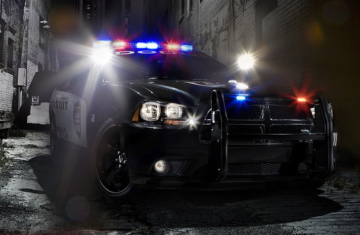 Dodge Charger Pursuit 2011, black and white car, Games, Need For Speed, Dodge, Police, 2011, Pursuit, Charger, nfs, HD wallpaper