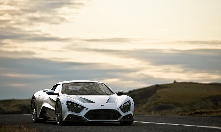 test drive, white, Zenvo, front, luxury cars, supercar, speed, Zenvo ST1, sports car, review, HD wallpaper