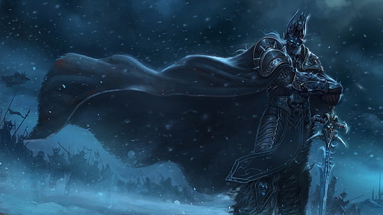 cavaliere arte digitale, World of Warcraft, World of Warcraft: Wrath of the Lich King, Lich King, Sfondo HD HD wallpaper