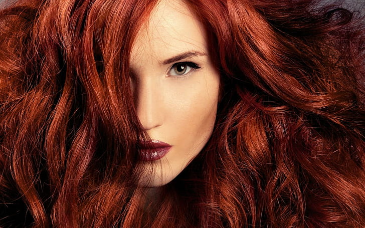 أحمر الشعر نموذج نظرة ، أحمر الشعر ، نموذج ، نظرة، خلفية HD