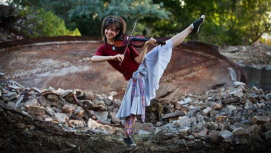 Lindsey Stirling, mulheres, violino, músico, HD papel de parede HD wallpaper