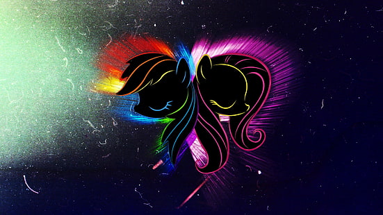My Little Pony Rainbow Dash Fluttershy HD ، كارتون / فكاهي ، صغير ، قوس قزح ، ماي ، بوني ، اندفاعة ، fluttershy، خلفية HD HD wallpaper