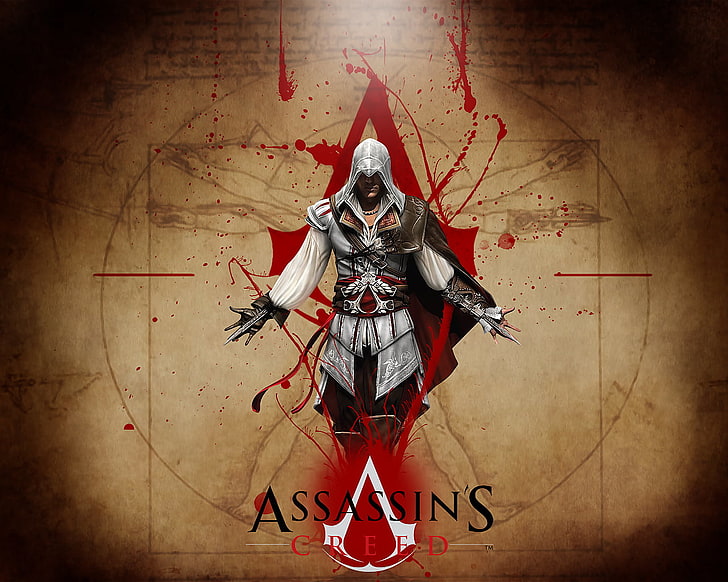 어 ass 신 크리드 포스터, 비디오 게임, 어 ass 신 크리드, Ezio Auditore da Firenze, artwork, HD 배경 화면