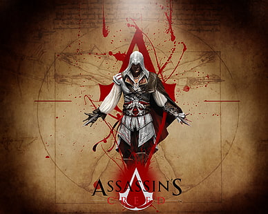 Assassin's Creed постер, видеоигры, Assassin's Creed, Эцио Аудиторе да Фиренце, произведение искусства, HD обои HD wallpaper