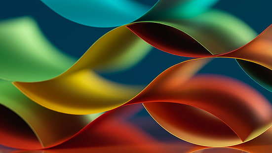 Fractal Art, Abschluss oben, Welle, Wellen, Blatt, Papier, bunt, bunt, abstrakte Kunst, Mehrfarben, Mehrfarben, HD-Hintergrundbild HD wallpaper