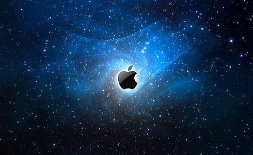 Apple Galaxy Mavi, Apple logosu, Bilgisayarlar, Mac, Galaxy, Mavi, Elma, HD masaüstü duvar kağıdı HD wallpaper