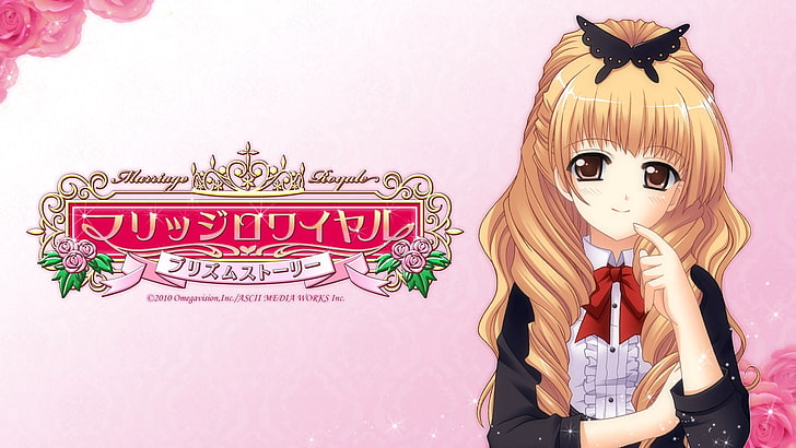 beige-haired female anime character wallpaper, nishimata aoi, blond, gesture, smile, sweet, HD wallpaper