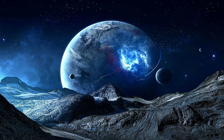 Science-Fiction, Planet Rise, HD-Hintergrundbild