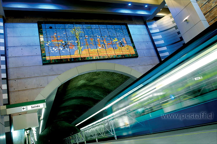 Subway Santiago, kereta bawah tanah, metro santiago, Chili, stasiun kereta bawah tanah, santiago, hewan, Wallpaper HD