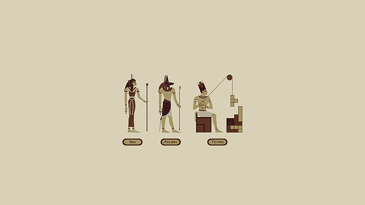 Egyptians illustration, Tetris, Egyptian, simple, simple background, HD wallpaper