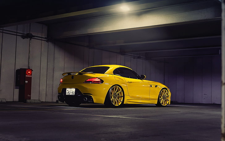 BMW, BMW Z4, yellow cars, car, vehicle, HD wallpaper