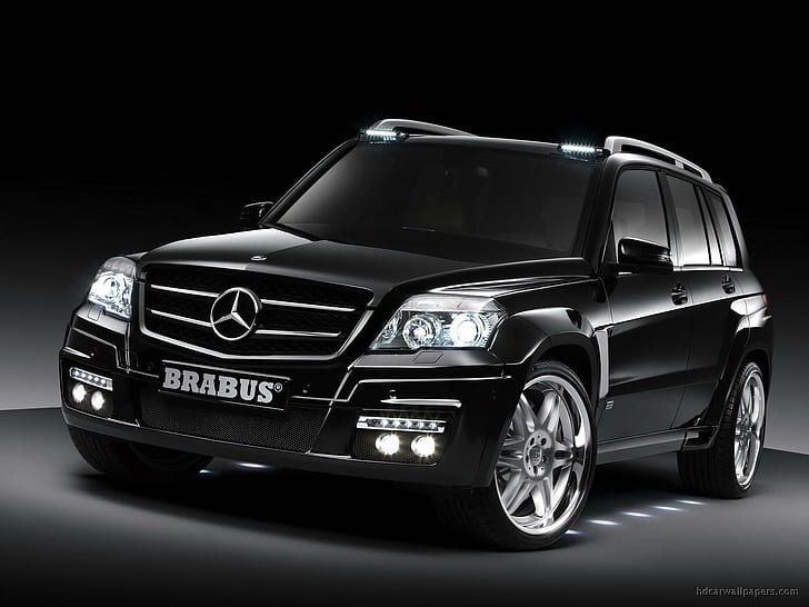 Mercedes Brabus GLK Widestar, черный внедорожник Mercedes-Benz, Мерседес, Брабус, Widestar, автомобили, Мерседес-Бенц, HD обои
