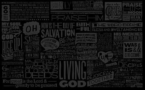 nero, tipografia, buio, nuvole di parole, testo, religione, spirituale, Sfondo HD HD wallpaper