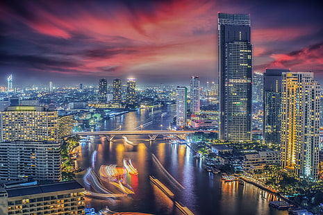 Bangkok, Thailand, 4k, 8k, HD, flod, HD tapet HD wallpaper