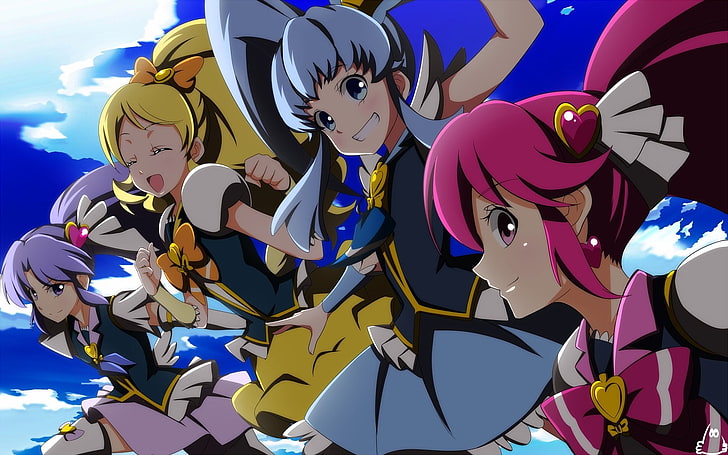 Аниме, Pretty Cure !, Айно Мегуми, Хикава Иона, Омори Юко, Сираюки Химэ, HD обои
