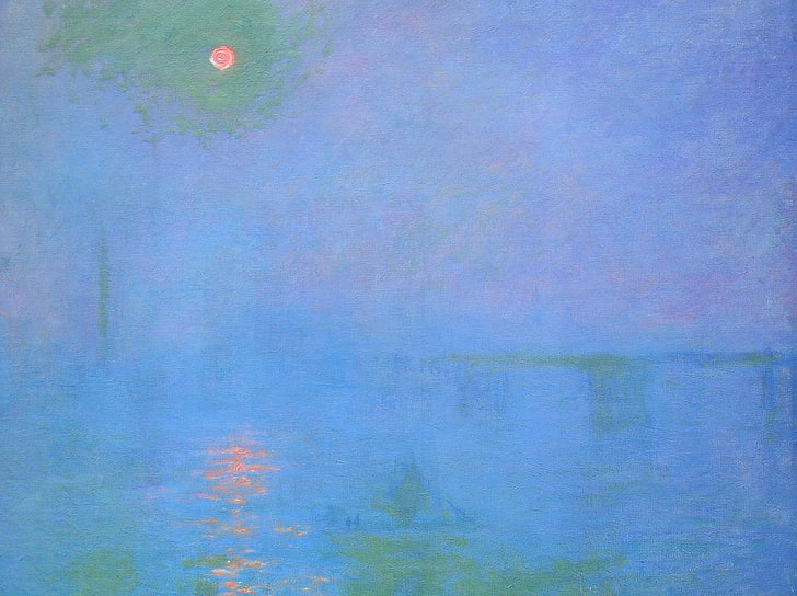 landskap, bild, Claude Monet, Bridge To Charing Cross. Dimma på Themsen, HD tapet
