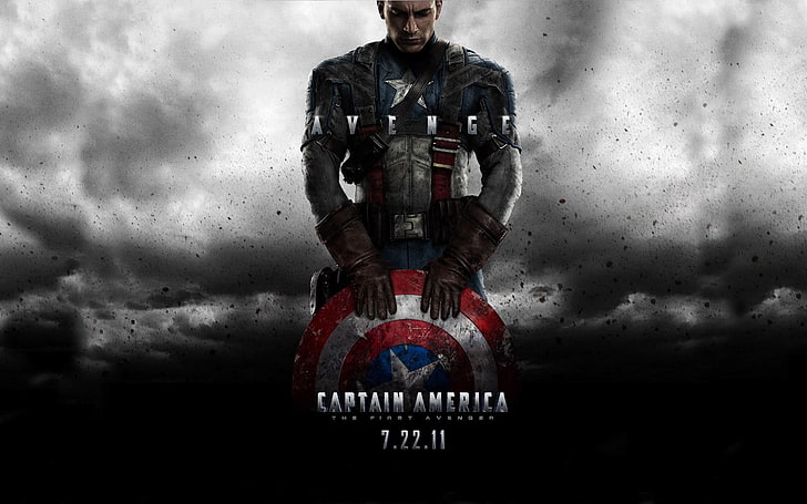 Marvel Avengers Capitán Americano El póster de la película El primer vengador, Capitán América: El primer vengador, Capitán América, Chris Evans, Fondo de pantalla HD