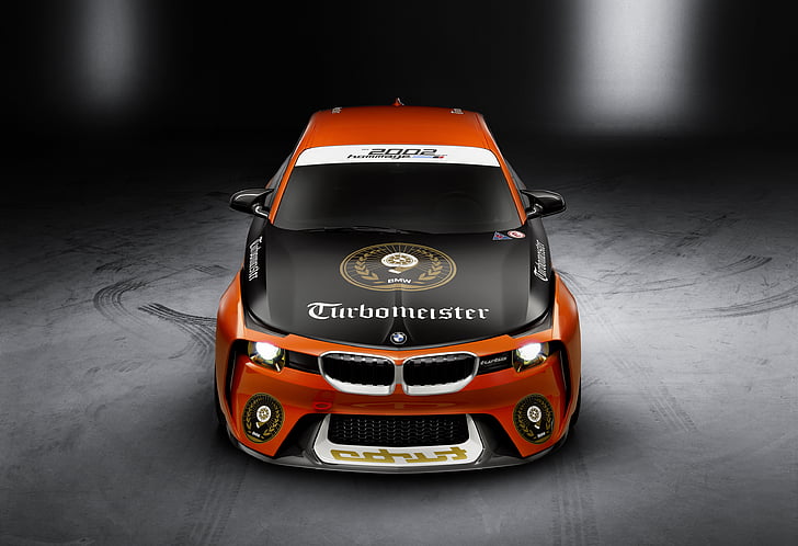 orange BMW Turbomeister concept car digital wallpaper, BMW 2002 Hommage, Pebble Beach Concours d'Elegance, 2016, Concept Cars, BMW, 4K, HD wallpaper