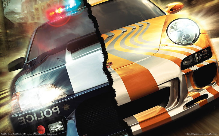 วอลล์เปเปอร์ดิจิทัล Need For Speed ​​Most Wanted การแข่งขันต้องการความเร็วนักแข่งรถตำรวจสองหน้าต้องการตัวมากที่สุด, วอลล์เปเปอร์ HD