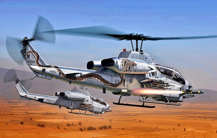 États-Unis, Hélicoptère, Super Cobra, AH-1W Cobra, Hélicoptère d'attaque, Marine Corps USA, Fond d'écran HD