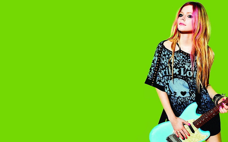 Avril Lavigne, avril lavigne, penyanyi, gitar, pemotretan, Wallpaper HD