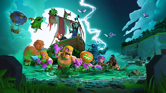 clash of clans, supercell, spiele, hd, 4 karat, halloween, barbar, HD-Hintergrundbild HD wallpaper