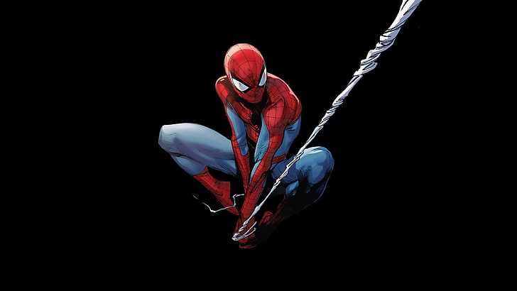 Marvel-Comics, Spider-Man, schwarzer Hintergrund, Superheld, HD-Hintergrundbild