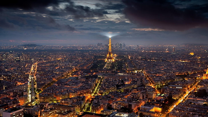 Paris, malam, Eropa, Perancis, Wallpaper HD
