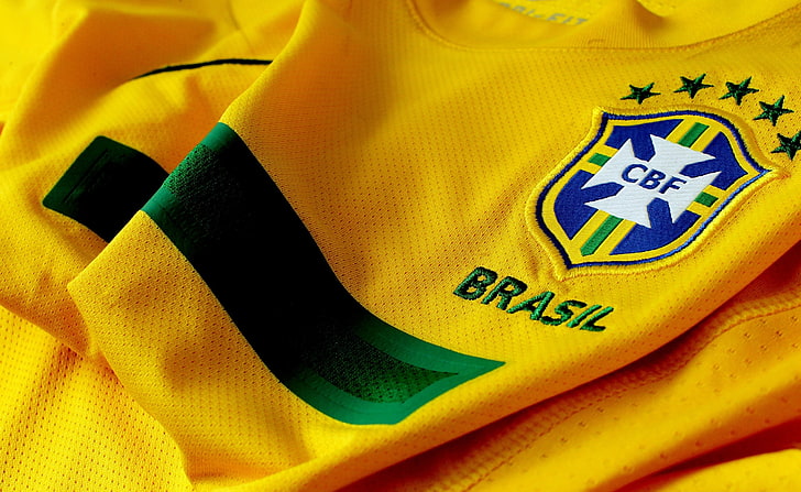 Бразилия CBF HD тапет, жълта спортна фланелка на Бразилия, спорт, футбол, бразилия, cff, бразилска футболна конфедерация, HD тапет