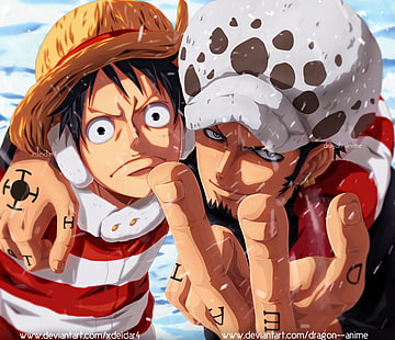  One Piece, Monkey D. Luffy, Trafalgar Law, HD wallpaper HD wallpaper