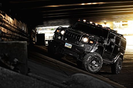 schwarzer Hummer H3 SUV, hummer, h2, schwarz, geländewagen, suv, HD-Hintergrundbild HD wallpaper