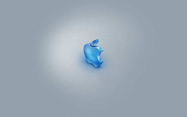 logo Apple bleu, pomme, mac, macintosh, logo, Fond d'écran HD