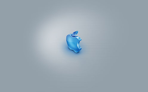 blå Apple-logotyp, apple, mac, macintosh, logo, HD tapet HD wallpaper