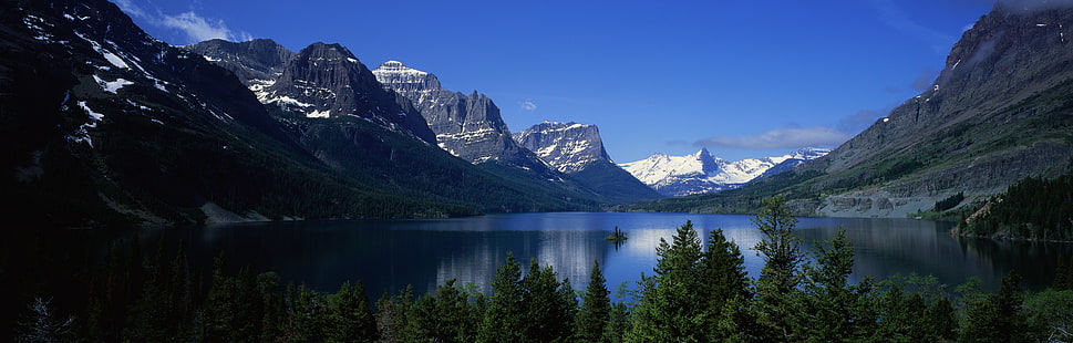 sjö och berg, berg, sjö, Kanada, landskap, natur, HD tapet HD wallpaper